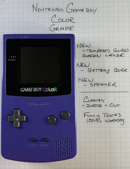 Nintendo Game Boy Color - Grape  CGB-001 - New Screen Lens - 100% Working!