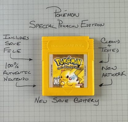 Pokemon Yellow Version (Game Boy, 1999) Authentic *NEW BATTERY* w/ Save Game