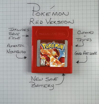 Pokemon Red Version (Game Boy, 1998) Authentic! NEW BATTERY & SAVE GAME!