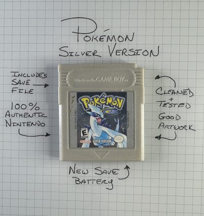 Pokemon Silver (Game Boy Color, 2000) Authentic *NEW BATTERY* & Save Game - Image 6