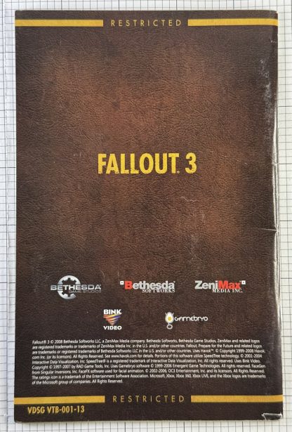 Fallout 3 Xbox 360 Vault Dweller's Survival Guide Manual Booklet ONLY - Image 2