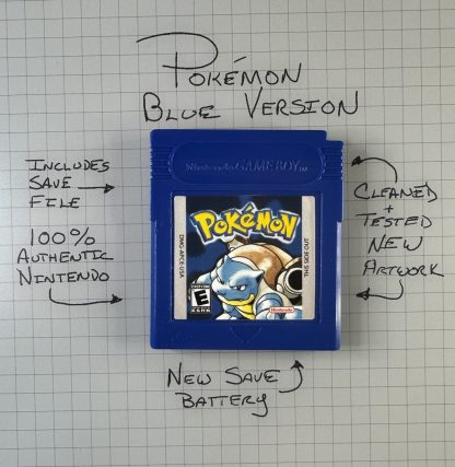Pokemon Blue (Game Boy Color, 1998) Authentic *NEW BATTERY* w/ Save Game