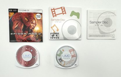 LOT OF 2 - Spider-Man 2 Movie (UMD 2005 PSP) & UMD Sampler Disc Vol1