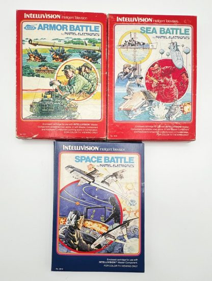 Vintage Intellivision Battle Lot! - Space Battle, Armor Battle, Sea Battle  - CIB