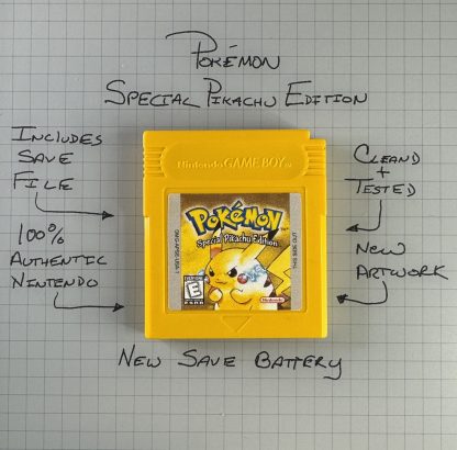 Pokemon Yellow Version (Game Boy, 1999) Authentic *NEW BATTERY* w/ Save Game
