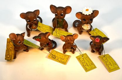 Vintage Lot of 7 Josef Originals Mouse Village Figurines (Bride, Bugsy, Mommie, & More) - Image 9