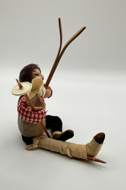 Vintage Accident Ski Doll - W/ Wooden Skis and Leg Splint - Hand Made - Image 6