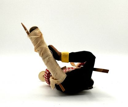 Vintage Accident Ski Doll - W/ Wooden Skis and Leg Splint - Hand Made - Image 2