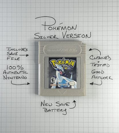 Pokemon Silver (Game Boy Color, 2000) Authentic *NEW BATTERY* & Save Game