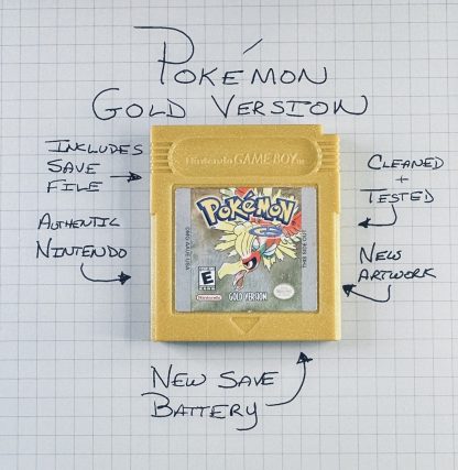 Pokemon Gold Version - Authentic *NEW BATTERY* w/ Save Game