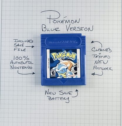 Pokemon Blue (Game Boy Color, 1998) Authentic *NEW BATTERY* w/ Save Game (Copy)