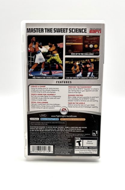 Fight Night: Round 3 (Sony PSP, 2006) CIB w/ Manual - Black Label - Image 4