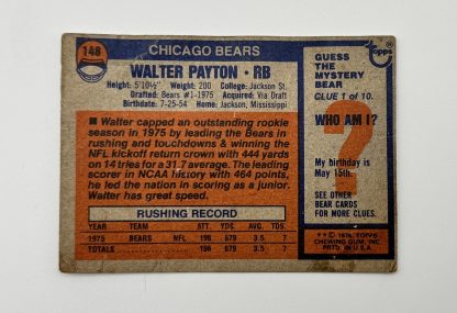 1976 Topps #148 Walter Payton RC Rookie - Image 3