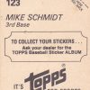 Lot Of 4- 1982 & 1985 Topps Mike Schmidt Baseball Stickers 3, 74, 123, 111 - Image 2