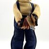 Vintage 1940 Flexo Toys Wonderflex Bendy Doll W/ Tag - 11" Tall - New York - Rare Find