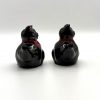 Vintage Japan Black Cat Teapot Ceramic Salt & Pepper Shakers with Stoppers - Redware - Image 2