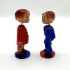 Vintage Mid-Century Plastic Magnetic Toy Bobble Wobble Head Kissing Boy & Girl - Made In Hong Kong - Image 3
