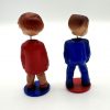 Vintage Mid-Century Plastic Magnetic Toy Bobble Wobble Head Kissing Boy & Girl - Made In Hong Kong - Image 4