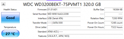 WD SCORPIO BLACK WD3200BEKT-75PVMT1 320GB 7200RPM SATA-2 2.5" HDD - Image 2