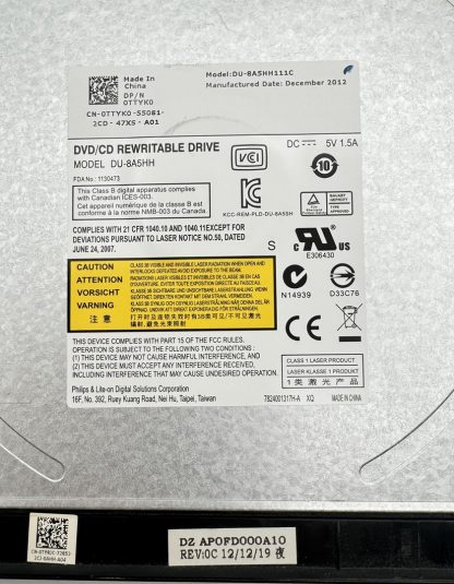 Dell Latitude E6530 DVD/CD Rewritable Drive DU-8A5HH TTYK0 0TTYK0 W/Bezel TYRJC - Image 4