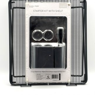 U-Brands Magnetic Modern Classic Locker Accessory Starter Kit w/10" Shelf, Gray