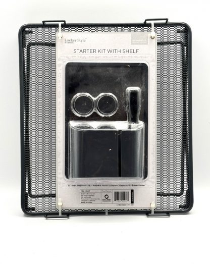 U-Brands Magnetic Modern Classic Locker Accessory Starter Kit w/10" Shelf, Gray