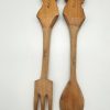 Vintage R. Audet Hand Carved Wooden Spoon & Fork Set - Quebec Canada - Image 6