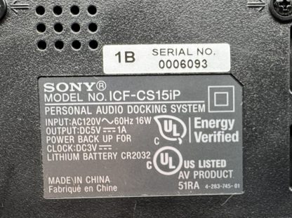 Sony ICF-CS15iP Dream Machine Speaker Dock Clock Radio - iPod/iPhone/iPad - Tested (30-Pin connector) - Image 6
