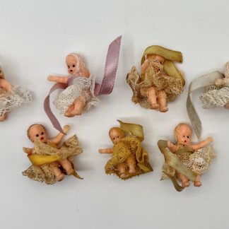 Vintage Miniature Baby Dolls - Lot of 7 - Sweet Charm - Handmade Dresses - Nostalgic Collectible