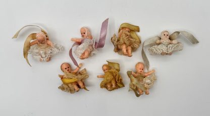 Vintage Miniature Baby Dolls - Lot of 7 - Sweet Charm - Handmade Dresses - Nostalgic Collectible