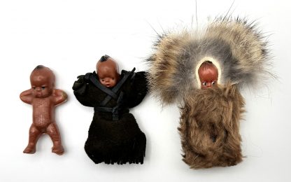 Vintage Hong Kong Plastic Dolls - Lot of 3 - Native American/Alaskan Inspired - Unique Collectible