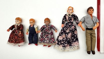 Vintage Family of 5 Dolls - Mom, Dad, Brother & Sisters - Unique Construction - Charming Collectible