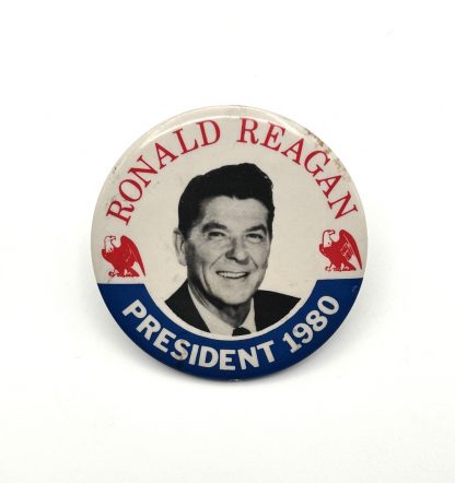 Vintage 1980 Ronald Reagan Campaign Pin - 40th President - Political Memorabilia 3"