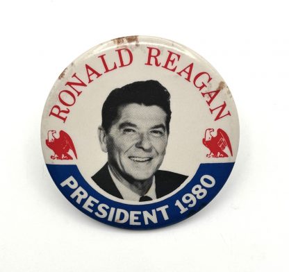 Vintage 1980 Ronald Reagan Campaign Pin - 40th President - Political Memorabilia 3"