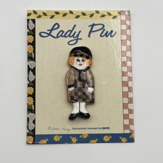Vintage - NEW Susan Paley Lady Pin - GANZ - Margo Ceramic Hand Painted - BC6090