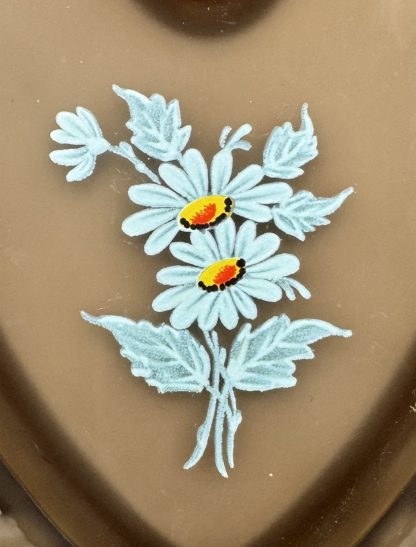 Vintage Westmoreland Brown Satin Glass Heart Dish - Hand Painted Daisies - Granny Core Charm - Image 4