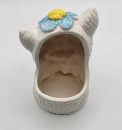 Vintage Lark Japan Ceramic Kitten Planter - Blue Bow Kitty Cat Figurine - 6" - Image 6