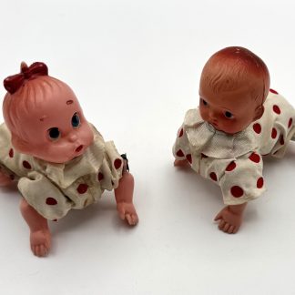 Vintage 1950s Japanese Wind-Up Crawling Baby Dolls - Set of 2 - Working!