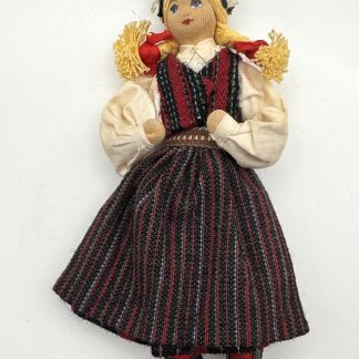 Vintage 1950s - 60's Scandinavian Wool Doll - Traditional Handmade Swedish Folk Art Doll