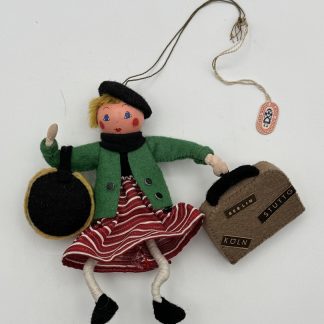 Rare vintage German felt doll hanging ornament circa 1960's