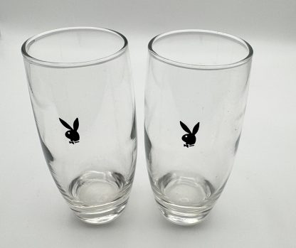 Vintage Playboy Highball Glasses - Black Bunny Logo - Set of Two - Mid-Century Barware - Image 2