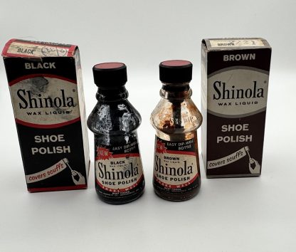 Vintage Shinola Wax Liquid Shoe Polish Bottles & Boxes - 1950s - Black - Brown - Collectible - Rare - Image 4