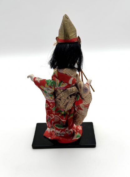 Vintage Geisha Girl Doll – 6 ½” - Japan - Red Kimono - Wood Stand - Souvenir - Collectible - Image 6