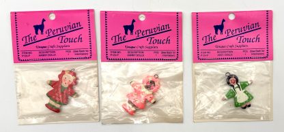 Vintage 80s Elisa Peruvian Touch Hand-Painted Doll - Miniature Accessory - New! (Lot of 3)
