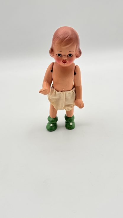 Vintage 1950s Jointed Baby Doll – Painted Composition / Early Material – 5” Tall - Image 3
