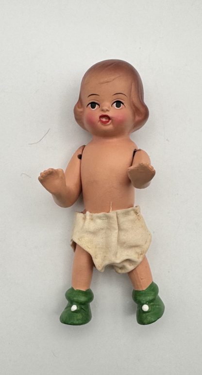 Vintage 1950s Jointed Baby Doll – Painted Composition / Early Material – 5” Tall - Image 4