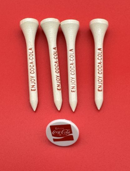 Vintage Coca-Cola Golf Tee Set with Ball Marker – 1980s – Unused in Original Case - Image 6