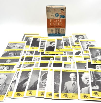 Vintage 1960 Flash Cards - The Book Of Knowledge Vol II - Famous People - Educational Quiz Game