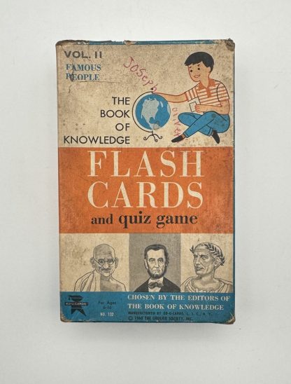 Vintage 1960 Flash Cards - The Book Of Knowledge Vol II - Famous People - Educational Quiz Game - Image 9