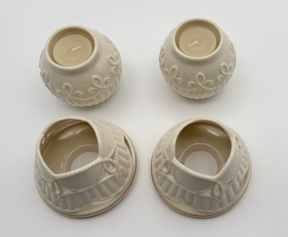 Lenox Ivory Porcelain Fine China Great Gifts Carved Tea Light Lamps Set - 2 Count - Like New! - Image 6